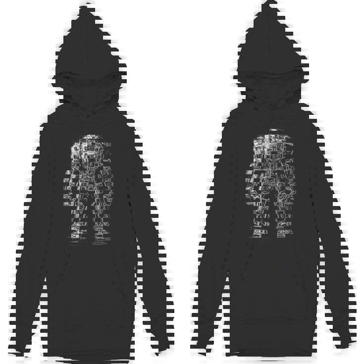 Mech Warrior Sketch Shirt Cool Tech Robot Fighter Unisex Hoodie