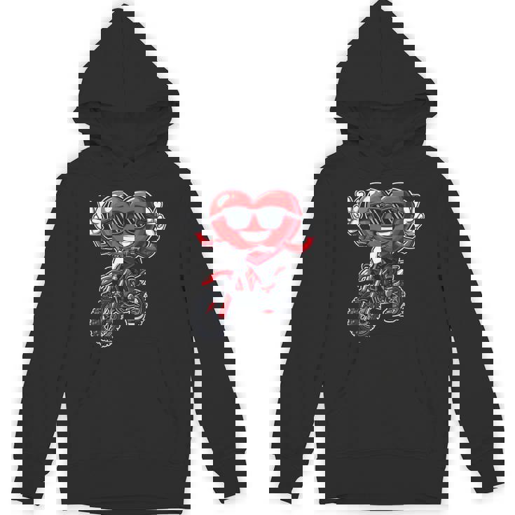 Motocross Heart Dirt Bike Valentines Day Motorcycle Boys Hoodie