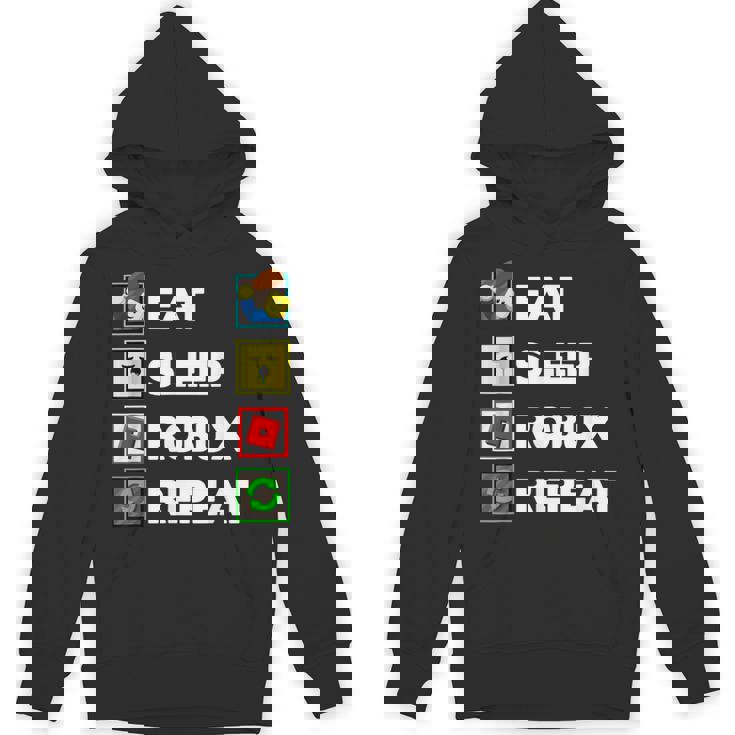 Noob And Professional Gamer Eat Sleep Robux Repeat Hoodie