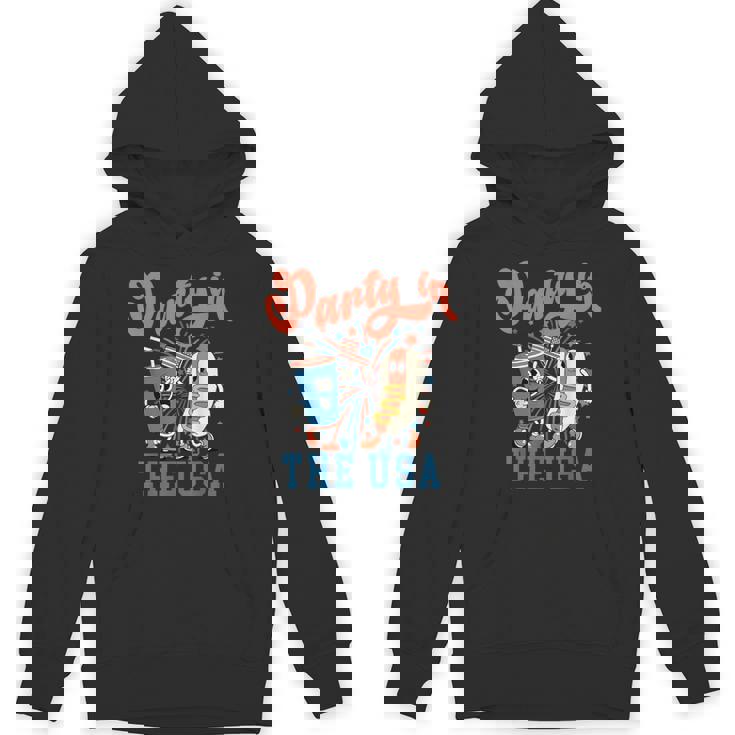Party In The USA Hot Dog Fireworks American Flag 4th Of July Unisex Hoodie