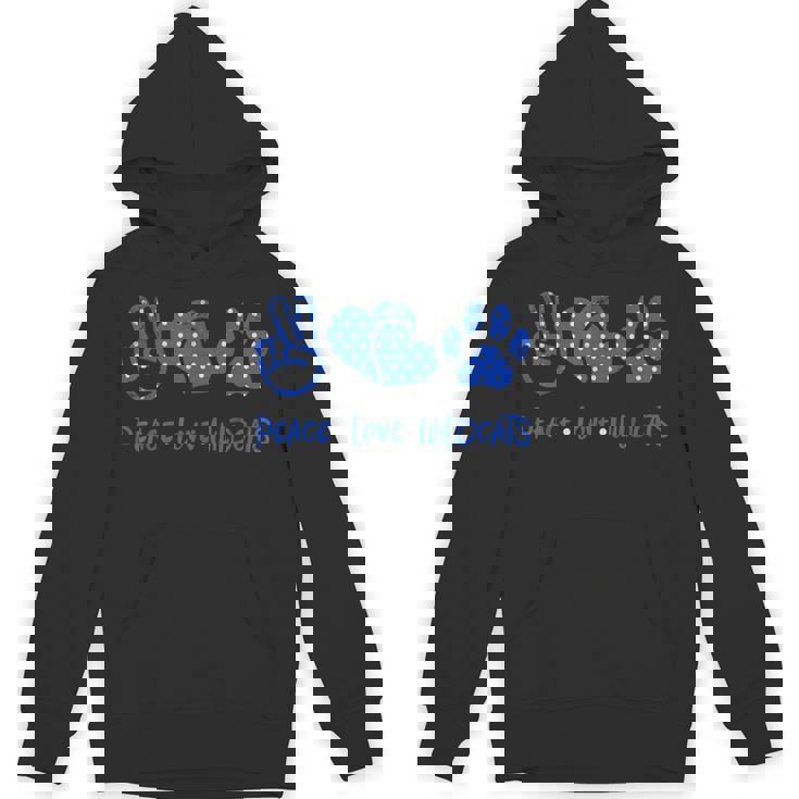 Peace Love Wildcats Kentucky Ky Pride Grunge Hoodie