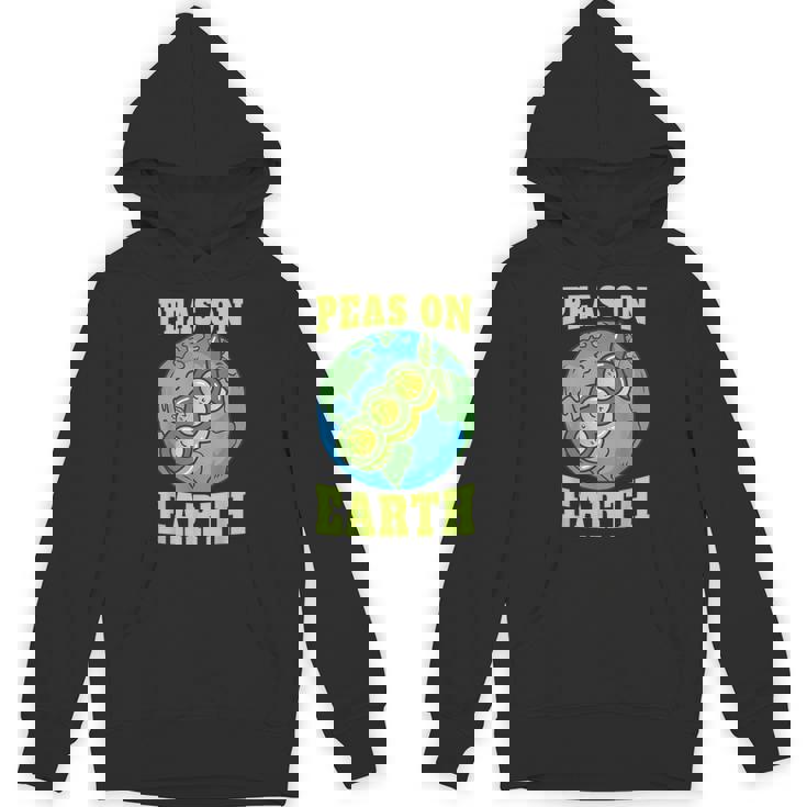 Peas On Earth Pun Peace World Globe Earth Day Unisex Hoodie
