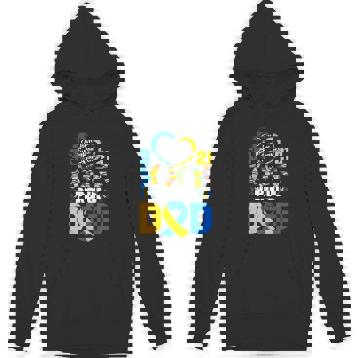 Proud Dad 321 Down Syndrome Awareness Yellow & Blue Ribbon Hoodie