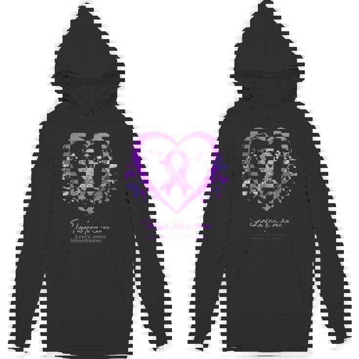 Purple Heart Butterfly Hope For A Cure Alzheimer's Awareness Unisex Hoodie