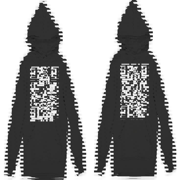 Qr Scan Code Adult Sarcasm Humor FCk You White Hoodie