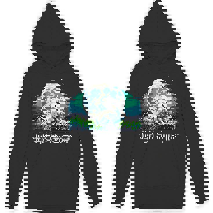 Rabbit Hare Animal Full Moon At Night Bunny 8-Bit Pixel Art Unisex Hoodie