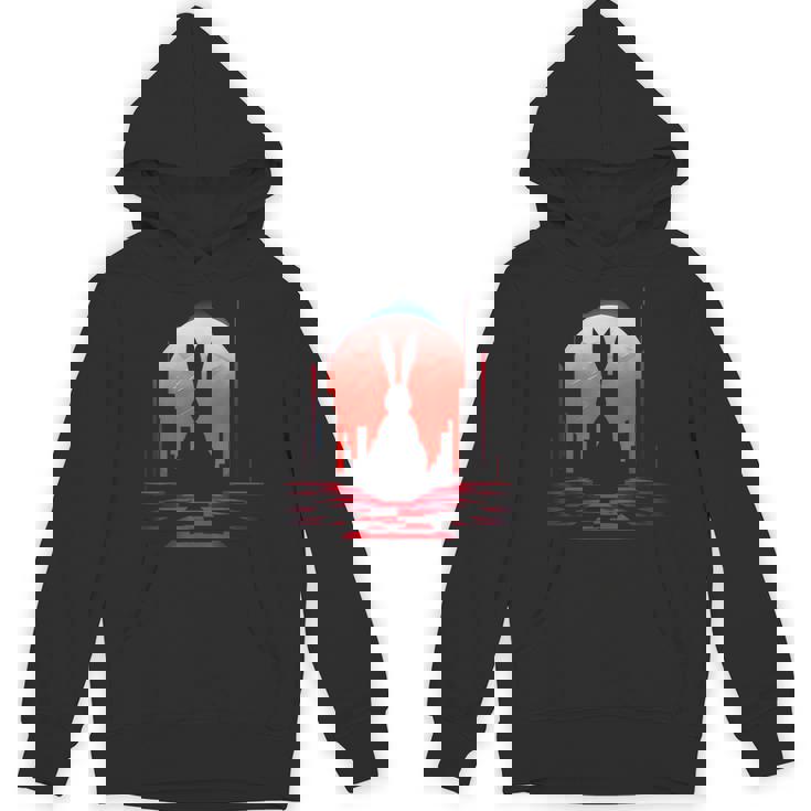Rabbit Lover Polygon Animal Pixel Art Graphic Hare Unisex Hoodie