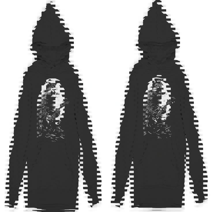 Raccoon Guitarist Unisex Hoodie | Whimsical Moonlit Design
