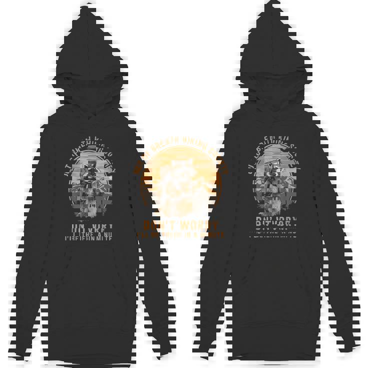 Raccoon Hiking Hoodie - Out Of Breath Hiking Society Vintage Unisex