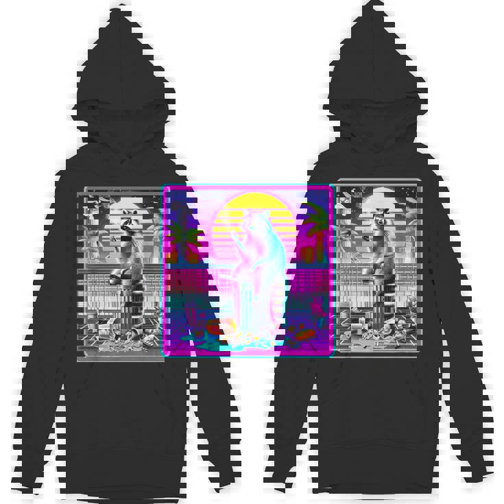 Raccoon Retrowave Synthwave Hoodie - Unisex Vaporwave Style