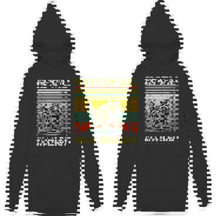 Retro Angry Raccoon Unisex Hoodie - Delightful Animal Quote