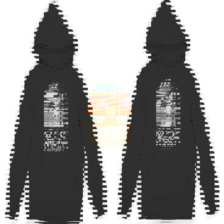 Retro Gulf Of Usa America Est 2025 American Flag Gulf Mexico Hoodie