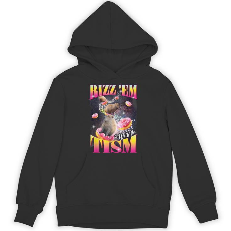 Rizz 'Em With The Tism Donut Capybara Unisex Hoodie