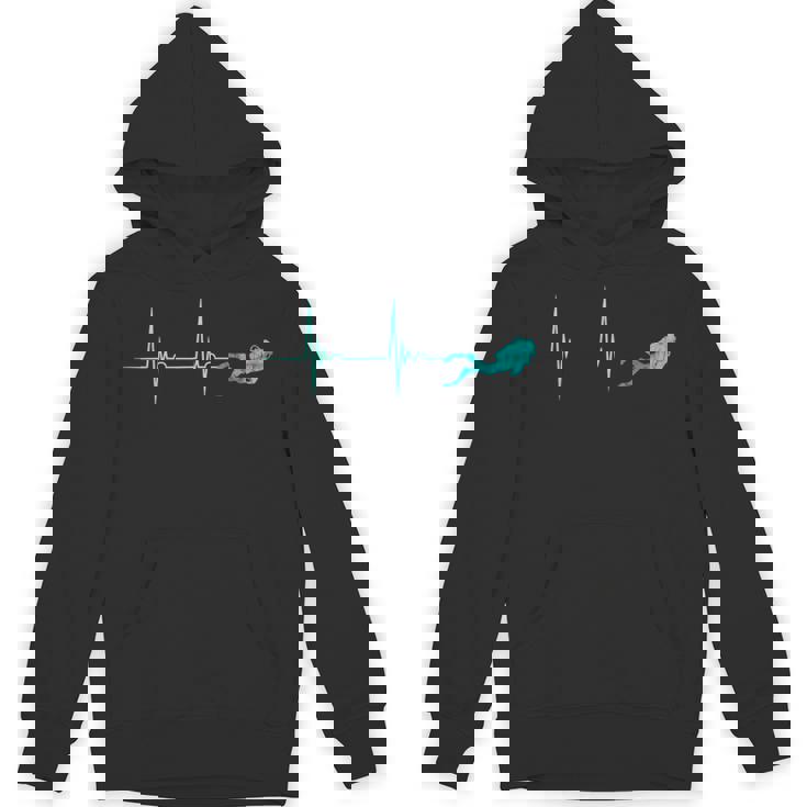 Scuba Diver Heartbeat Deep Diving EKG Pulseline Dive Unisex Hoodie