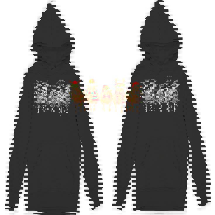 Sheep Santa Hat Lights Xmas Farm Animal Xmas Hoodie