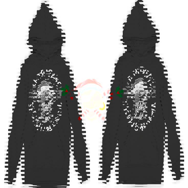 Skeleton Skull Santa Pirate Candy Cane Christmas Jolly Roger Unisex Hoodie