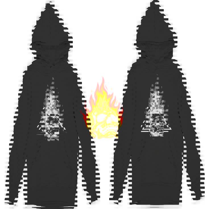 Skull Pyro Burning Skeleton Fire Fireworks Pyrotechnician Unisex Hoodie