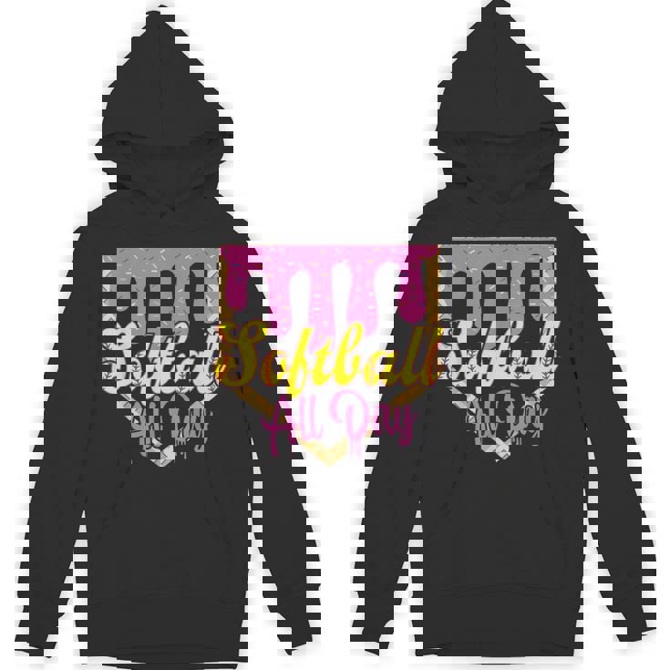 Softball Drip Boys Ice Cream Drip Youth Softball All Day Hoodie