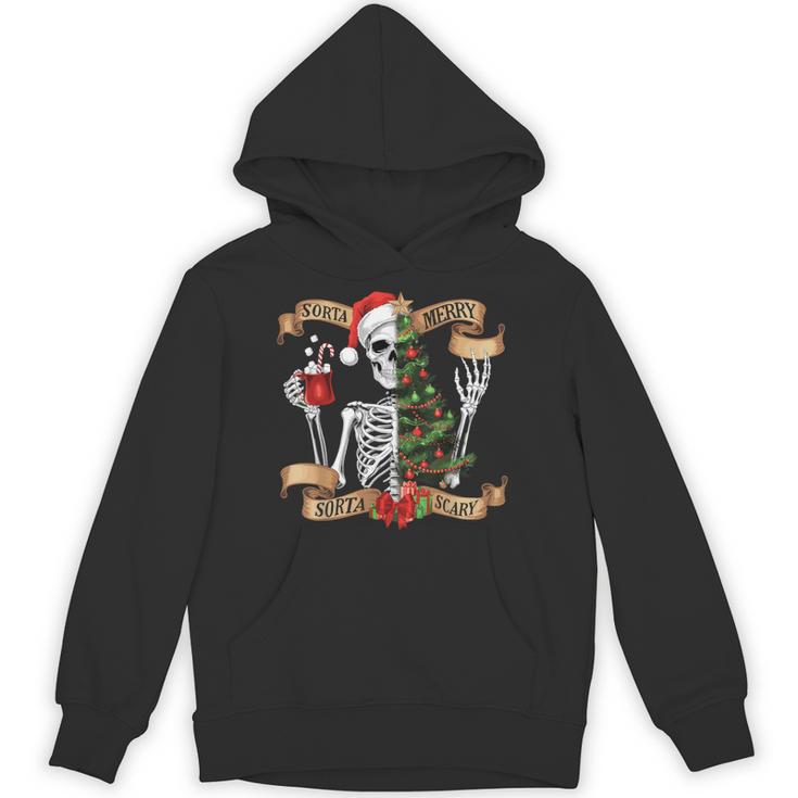 Sorta Merry Sorta Scary Christmas Skeleton Tree Men Unisex Hoodie