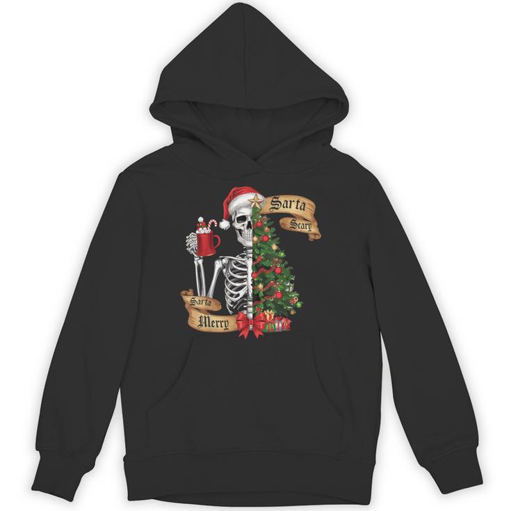 Sorta Merry Sorta Scary Christmas Skeleton Tree Xmas Unisex Hoodie