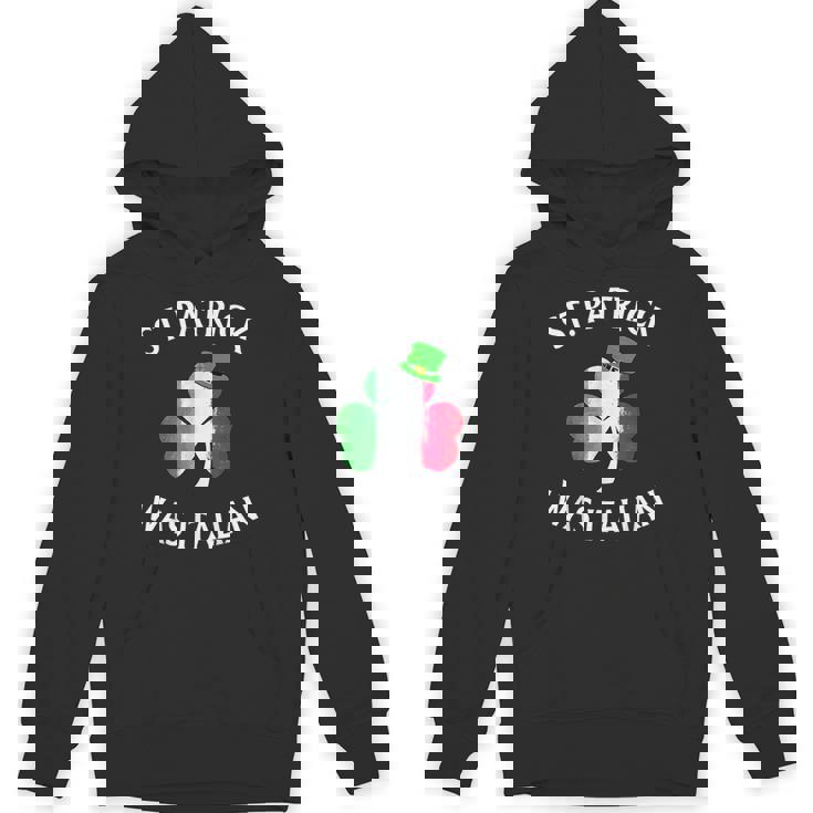 St Patrick Was Italian Irish-Italian Theme -Adults Short Sleeve Black Small Hoodie