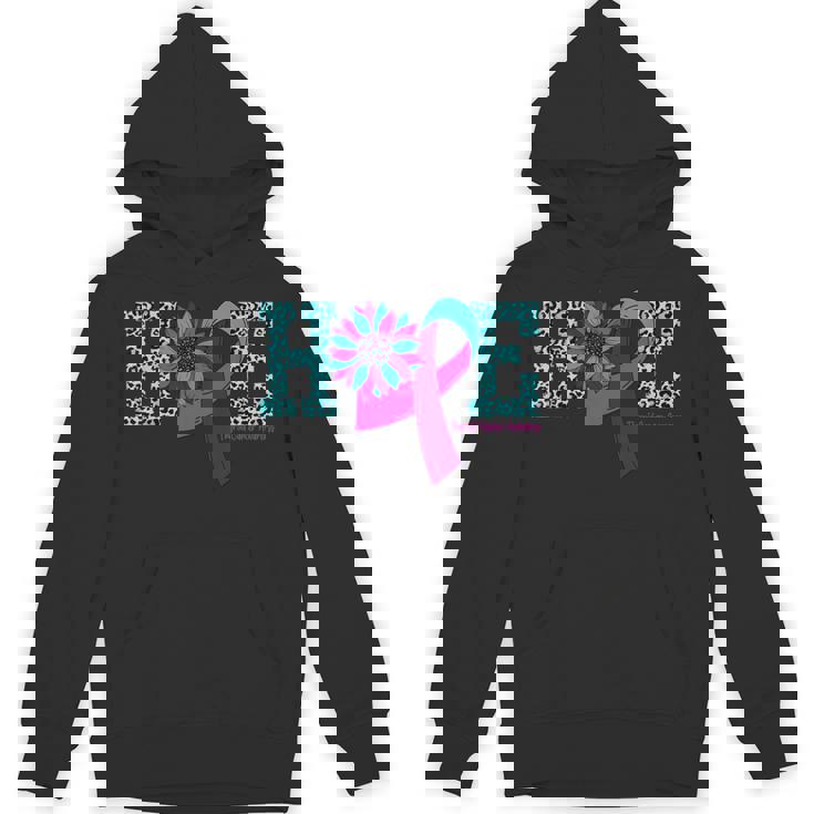 Thyroid Cancer Hope Ribbon Leopard Thyroid Awareness Hoodie