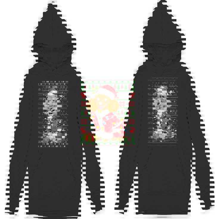 Toy Poodle Dog Xmas Lights Ugly Santa Toy Poodle Christmas Unisex Hoodie