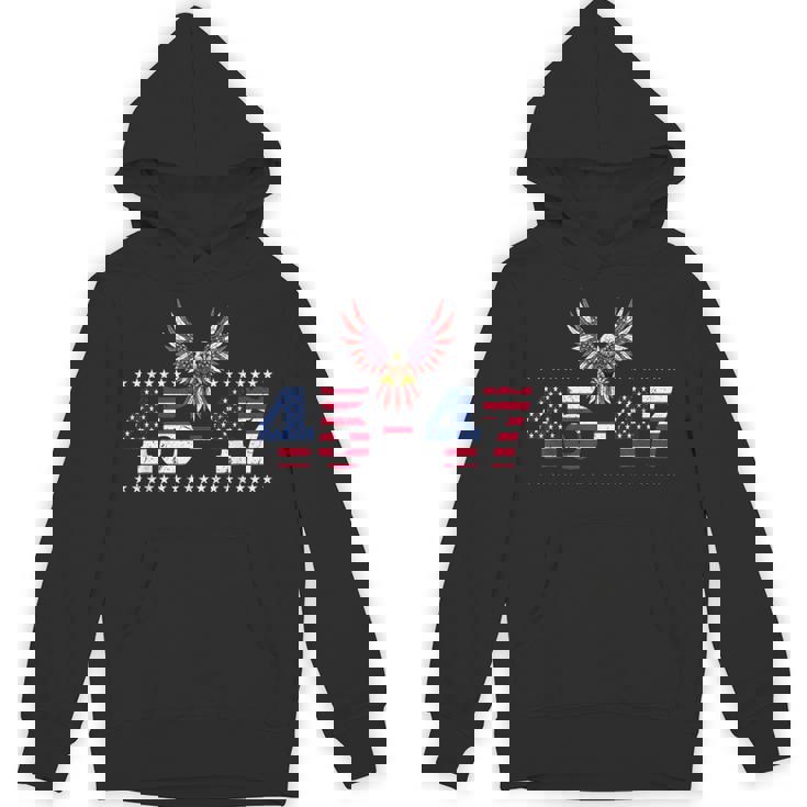 Trump 2024 45 47 Vintage American Flag Retro 4547 Trump 2024 Hoodie
