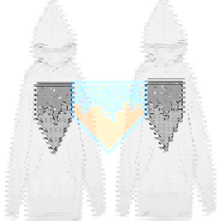Baseball Home Plate Ice Cream Drip With Sprinkles For Boys Unisex Hoodie