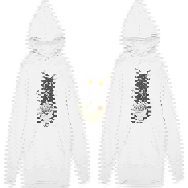 Cat Eating Ramen Vintage Japanese Noodles Hoodie