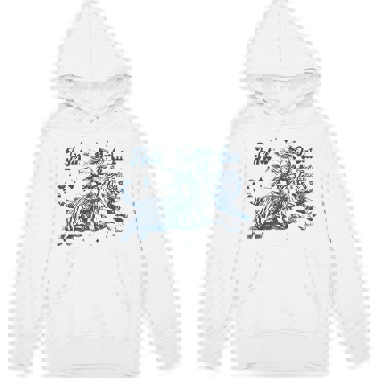 Cowgirl Riding Tiger Hell Cat Vintage Hoodie