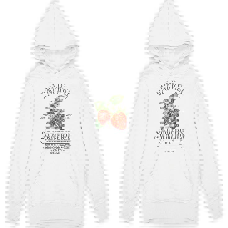 Farm Fresh Strawberries Vintage Strawberry Farmers Farm Hoodie