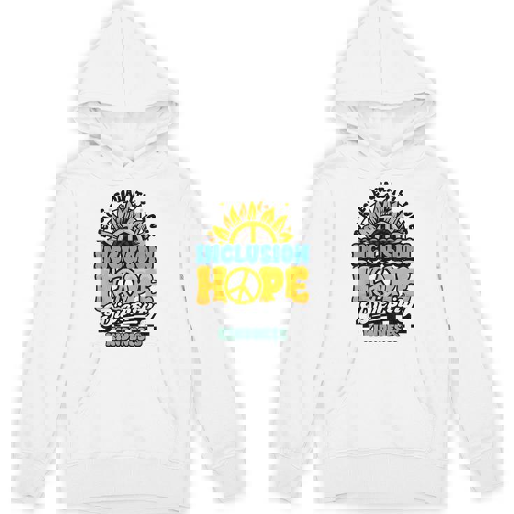 Kindness Peace Equality Love Inclusion Diversity Sunflower Unisex Hoodie