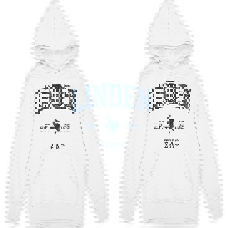 Linden Texas TX Vintage Athletic Navy Sports Unisex Hoodie