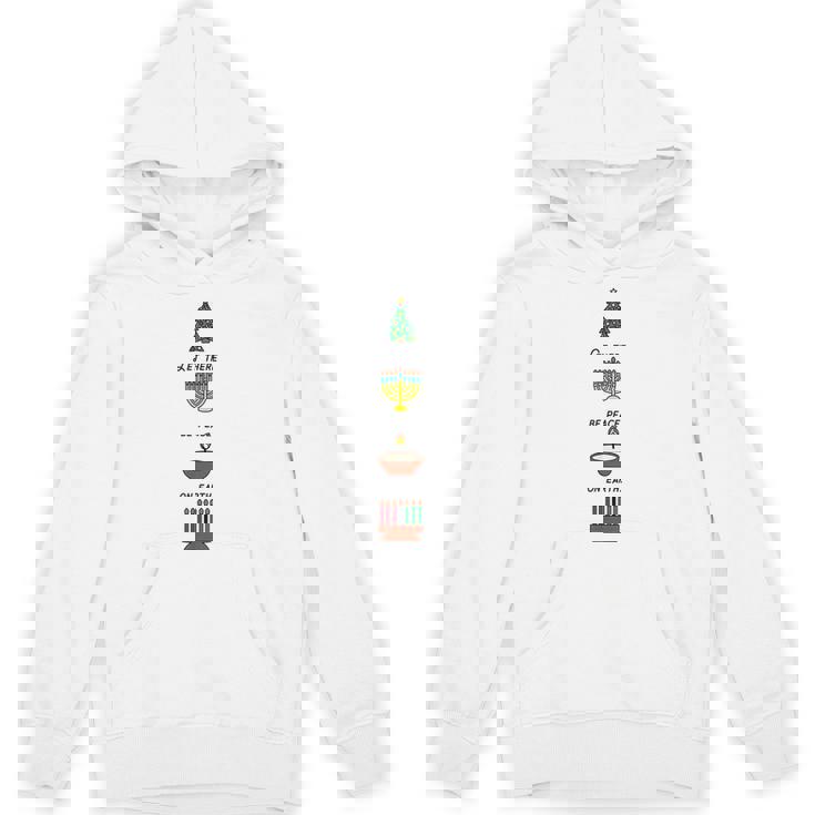Peace On Earth Multicultural Holiday Diversity Symbols Unisex Hoodie