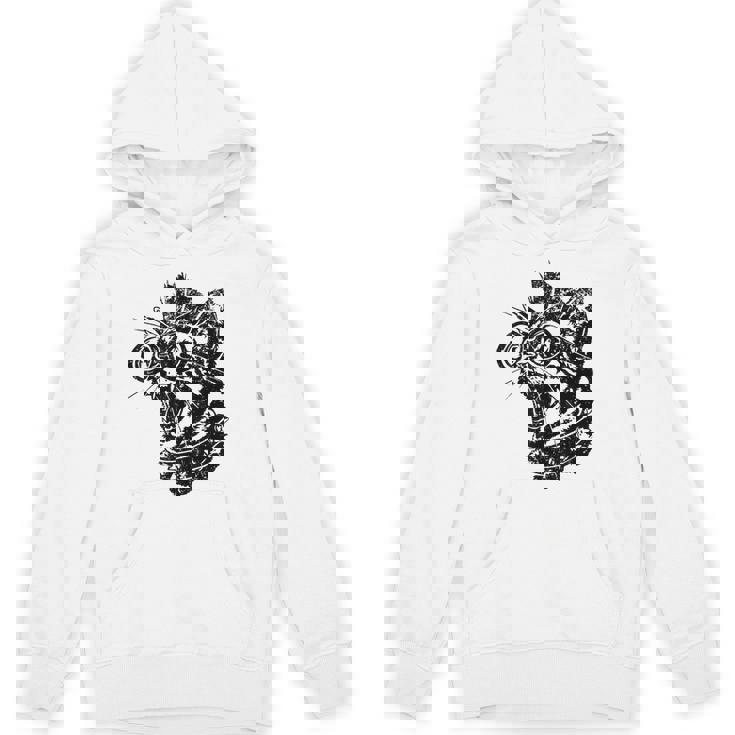 Punk Rock Spooky Cat Lover Scary Halloween Costume Unisex Hoodie