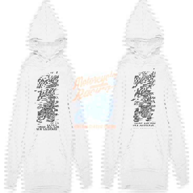 Retro Vintage Style Motorcycle Racing Distressed Hoodie