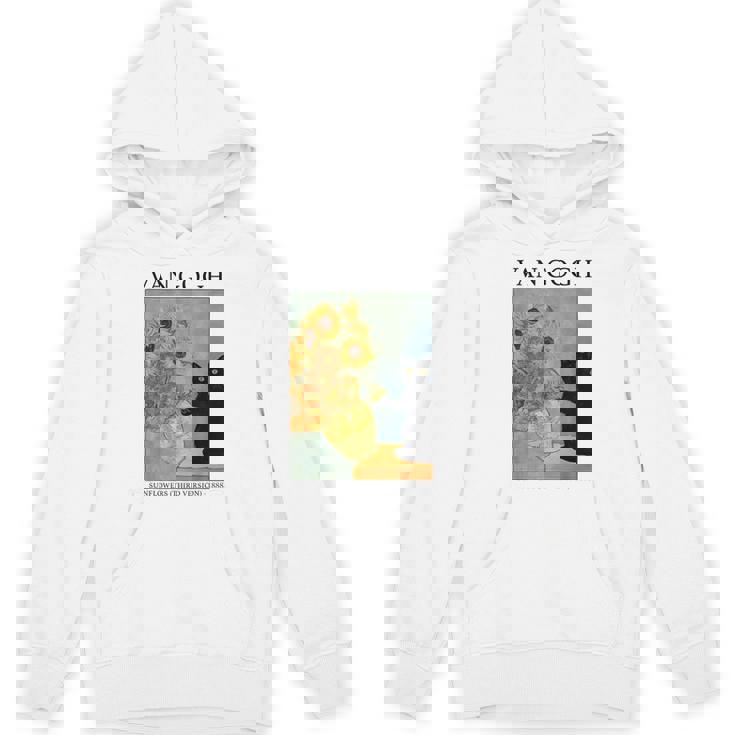 Van Gogh Black Cat With Sunflowers Cat Hoodie
