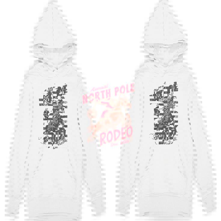Vintage North Pole Rodeo Cowboy Santa Country Christmas Unisex Hoodie