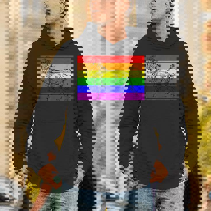 Gay Lion Pride Flag Rainbow Queer Lion Unisex Hoodie
