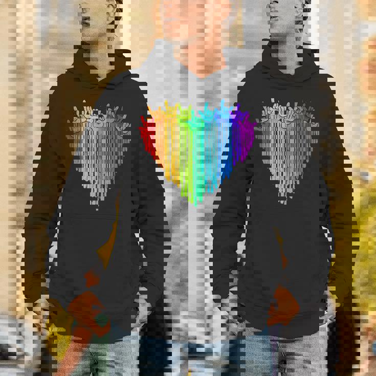 LGBTQ Pride I Love You Hand Sign Rainbow Heart ASL Ally Unisex Hoodie
