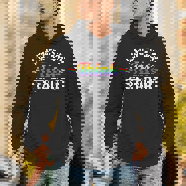 LGBTQ Queer Lesbian Gay Pride I Can't Even Think Straight Unisex Hoodie