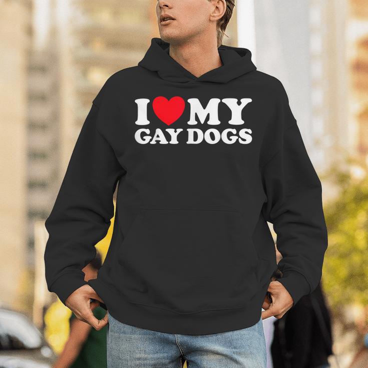 I Love My Gay Dogs Pet Queer Animal Parent Dad Mom Fan Unisex Hoodie