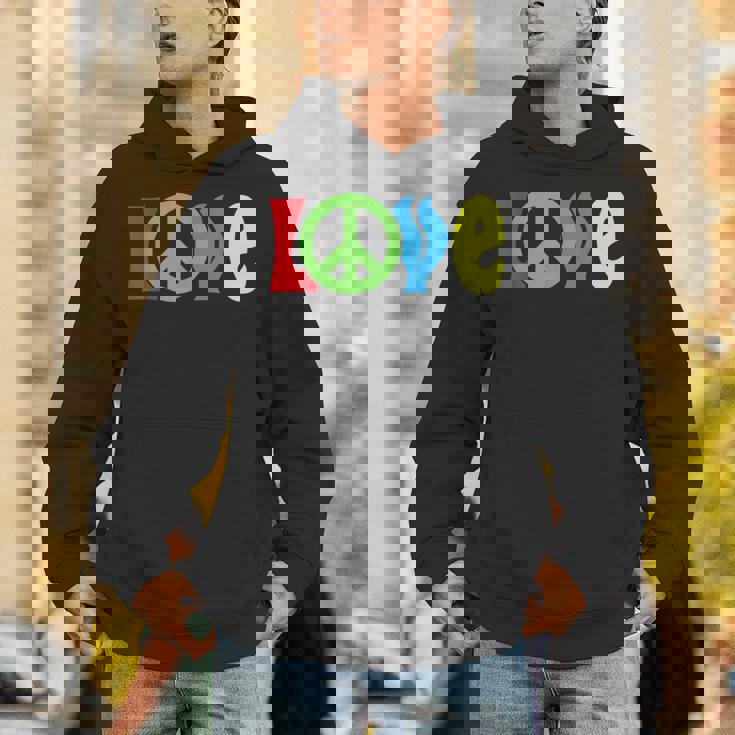 Love Peace Sign Symbol World Planet Freedom Hippie Kindness Unisex Hoodie