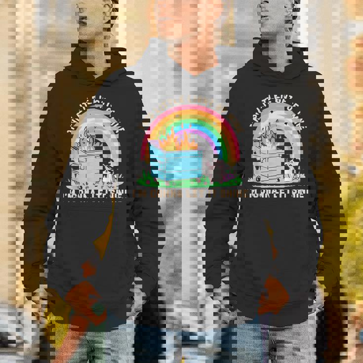 Raccoon Dumpster Fire Hoodie | Groovy Light of Mine for Unisex