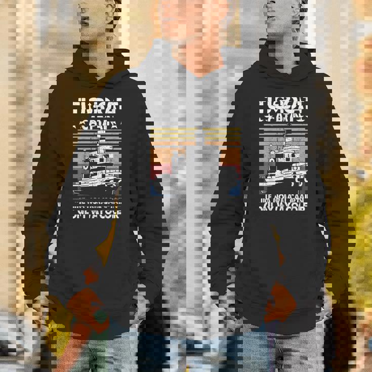 Tugboat Captain Retro Vintage Vessels Ship Tug Boat Pilot Hoodie