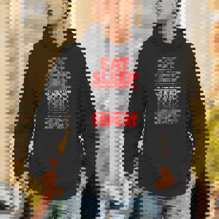 Vintage Yeet Apparel Saying Eat Sleep Repeat Hoodie