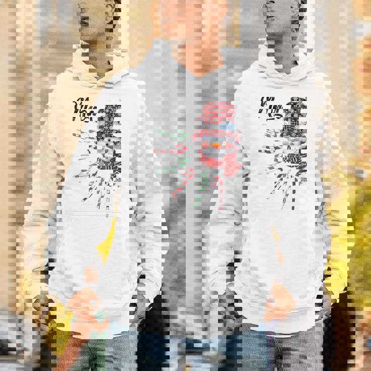 Snowman Mom Candy Cane Red Plaid Christmas Unisex Hoodie