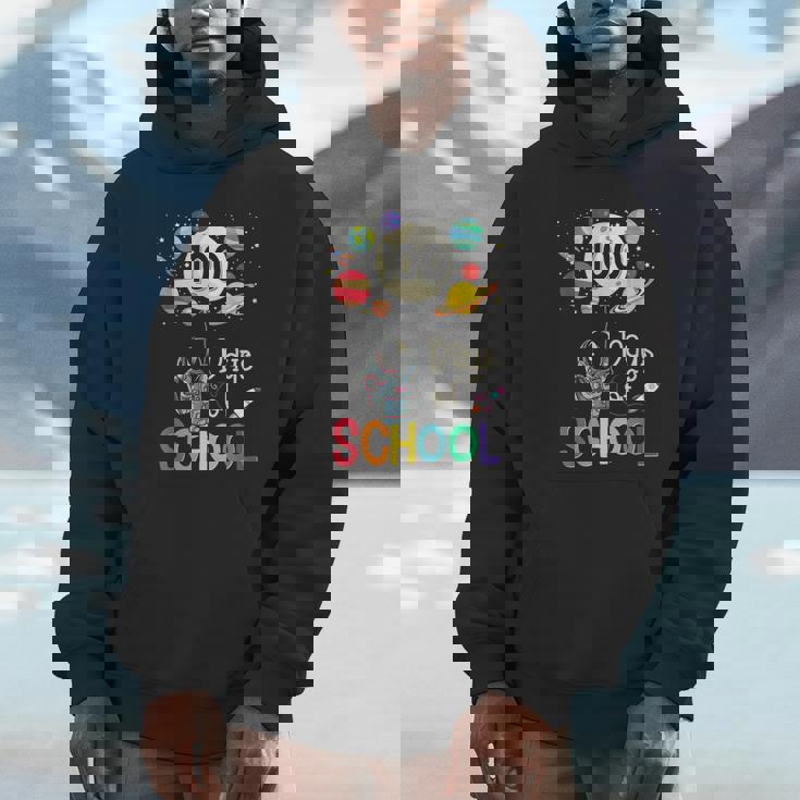 100 Days Of School Astronaut Holding Planet 100 Days Hoodie