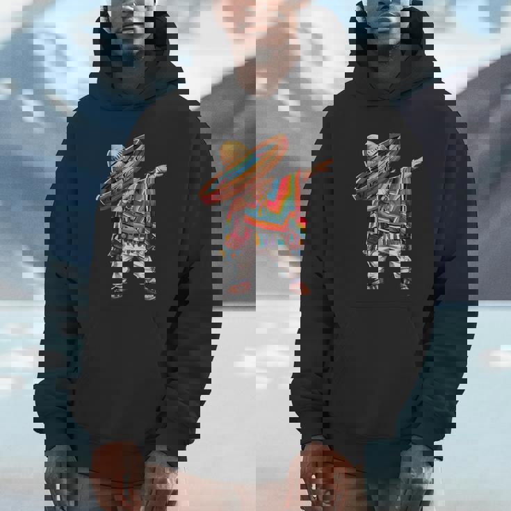 2025 Happy Party Mexican Boy Dabbing Poncho Cinco De Mayo Hoodie